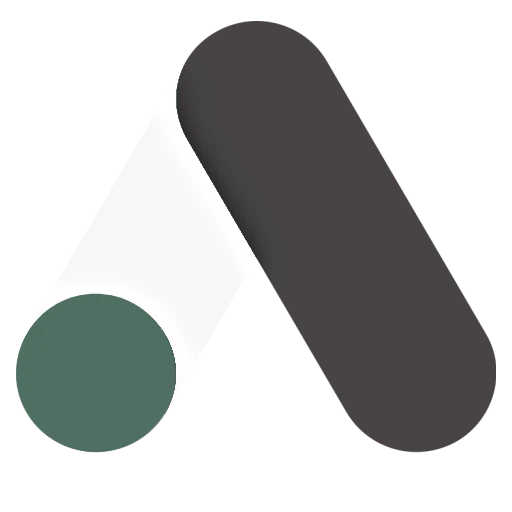 A white and green logo of google adwords